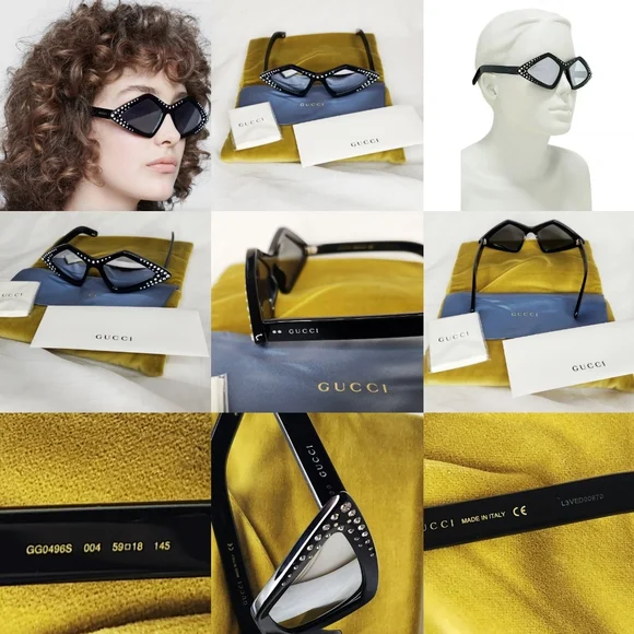 GUCCI Hollywood Black Swarovski Crystal Diamond Fashion  display picture 3